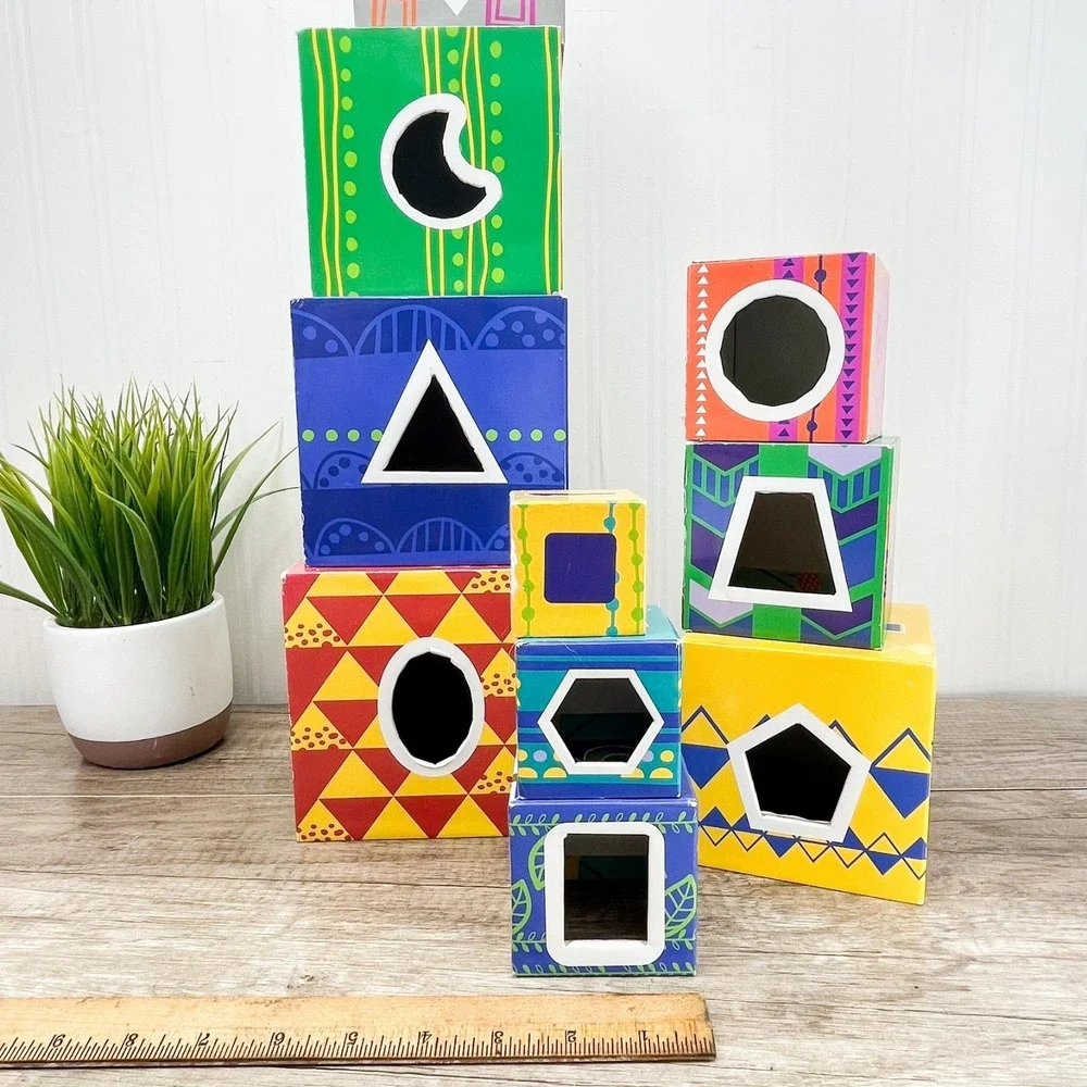 Counting and Shapes Nesting Blocks Baby Stacking Building Blocks‎ Cardboard